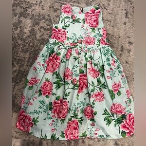 Gymboree Pink Floral Dress with Green Leaves Easter dress